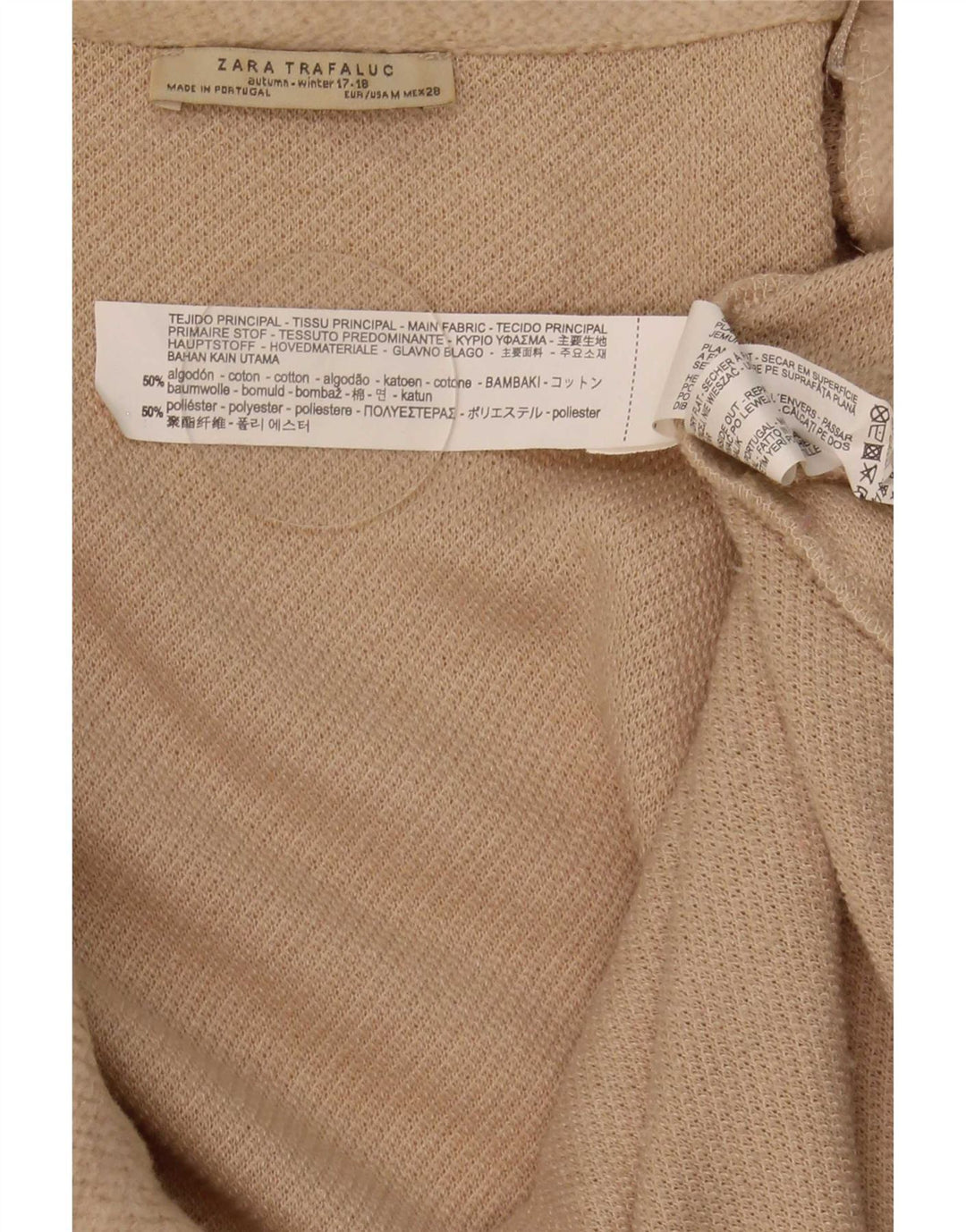 Zara Womens Oversized Longline Cardigan Sweater UK 14 Medium Beige