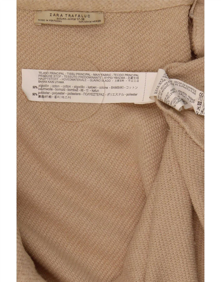 Zara Womens Oversized Longline Cardigan Sweater UK 14 Medium Beige