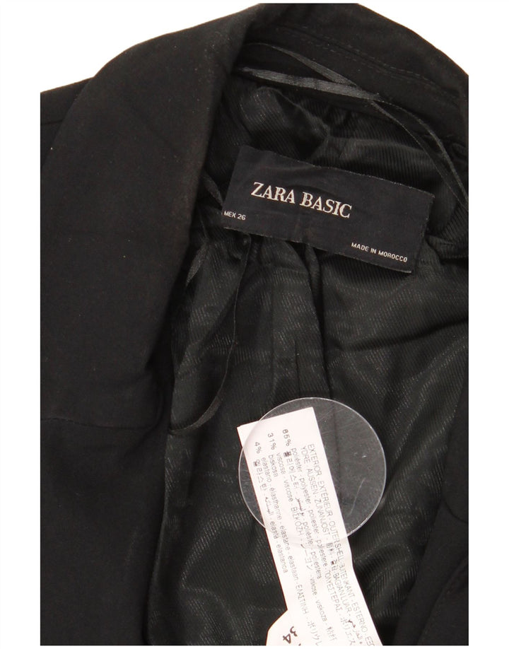 Zara Womens 1 Button Blazer Jacket UK 14 Medium Black Polyester