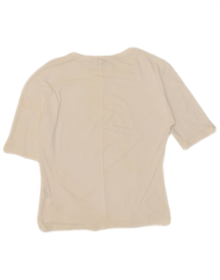 Max Mara Womens T-Shirt Top UK 10 Small White Viscose