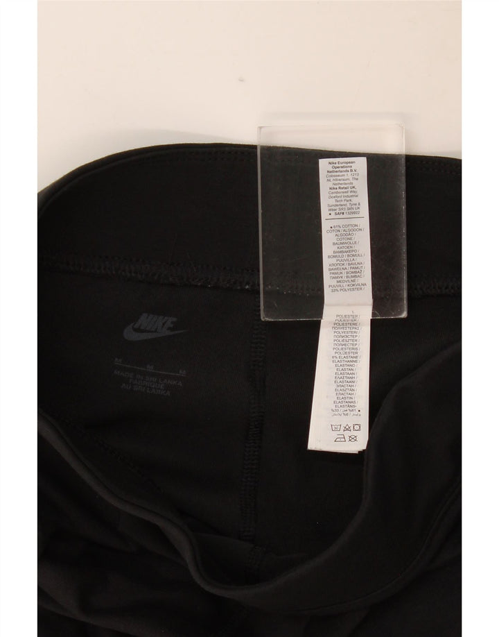 Nike Womens Graphic Leggings UK 12 Medium Black Cotton