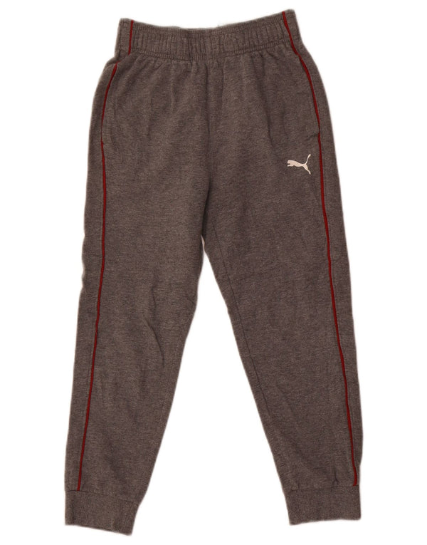 Puma Boys Tracksuit Trousers Joggers 7-8 Years Small Grey Cotton