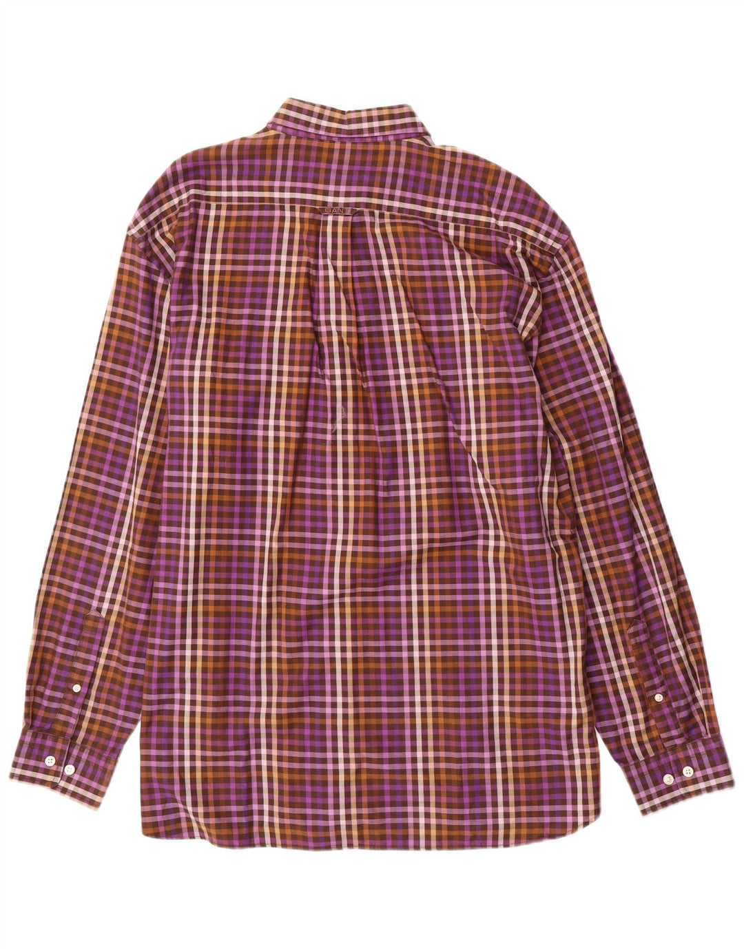 Gant Mens Regular Fit Shirt XL Purple Gingham Cotton