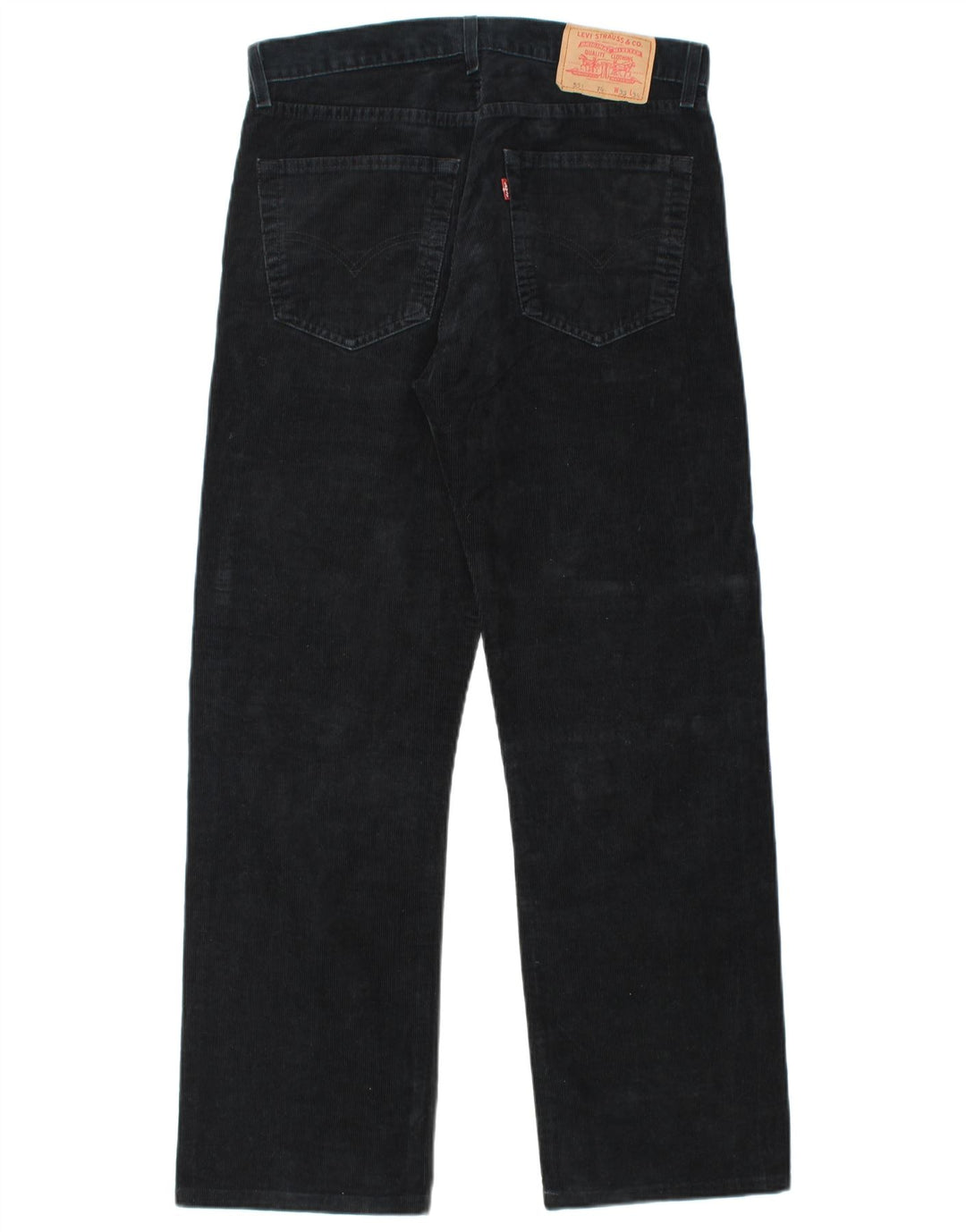 LEVI'S Mens 551 Straight Corduroy Trousers W33 L30  Black Cotton