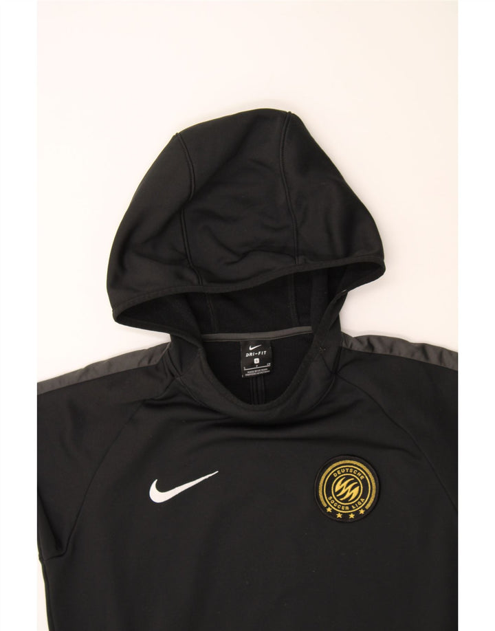 NIKE Mens Dri Fit Graphic Hoodie Jumper Small Black Polyester Vintage Nike and Second-Hand Nike from Messina Hembry 