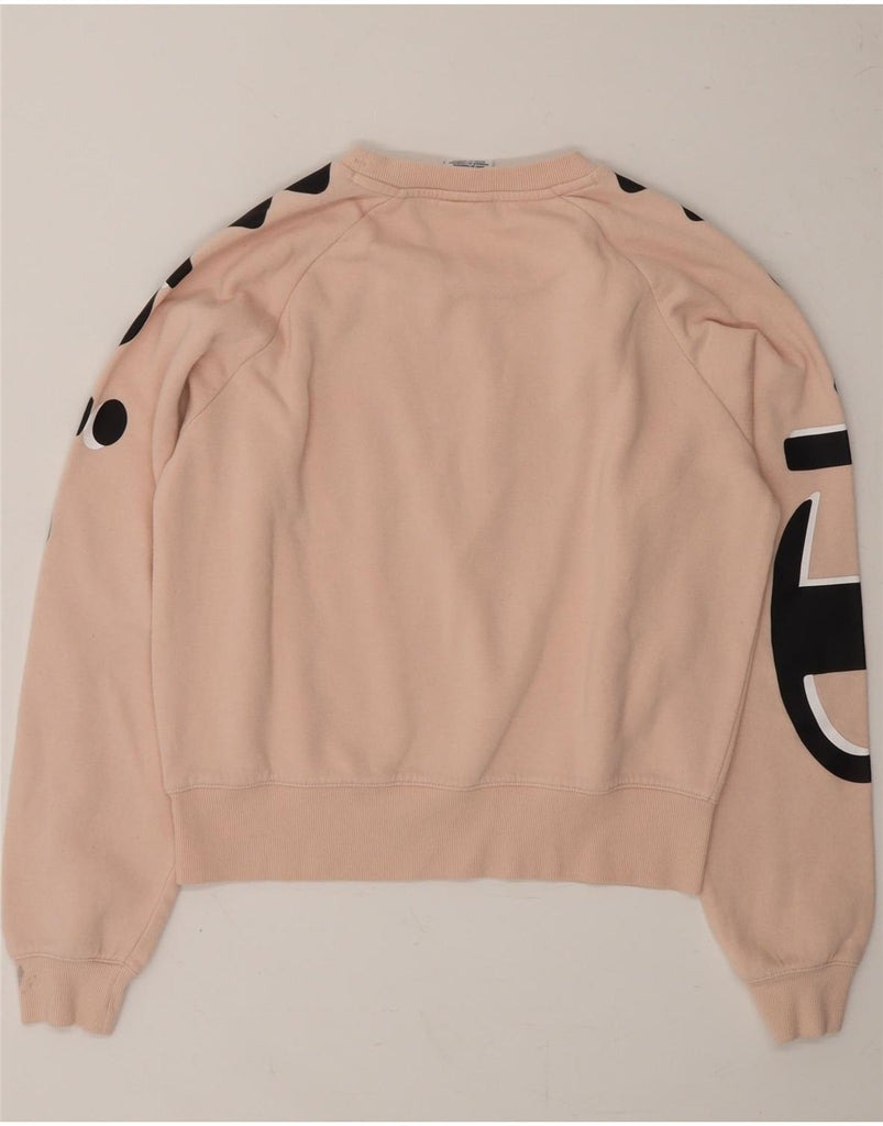 CHAMPION Girls Crop Graphic Sweatshirt Jumper 13-14 Years XL Pink Cotton Vintage Champion and Second-Hand Champion from Messina Hembry 