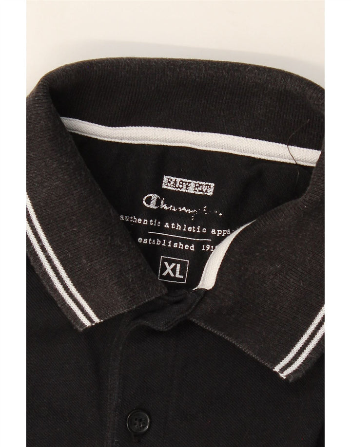 CHAMPION Mens Easy Fit Polo Shirt XL Black Vintage Champion and Second-Hand Champion from Messina Hembry 