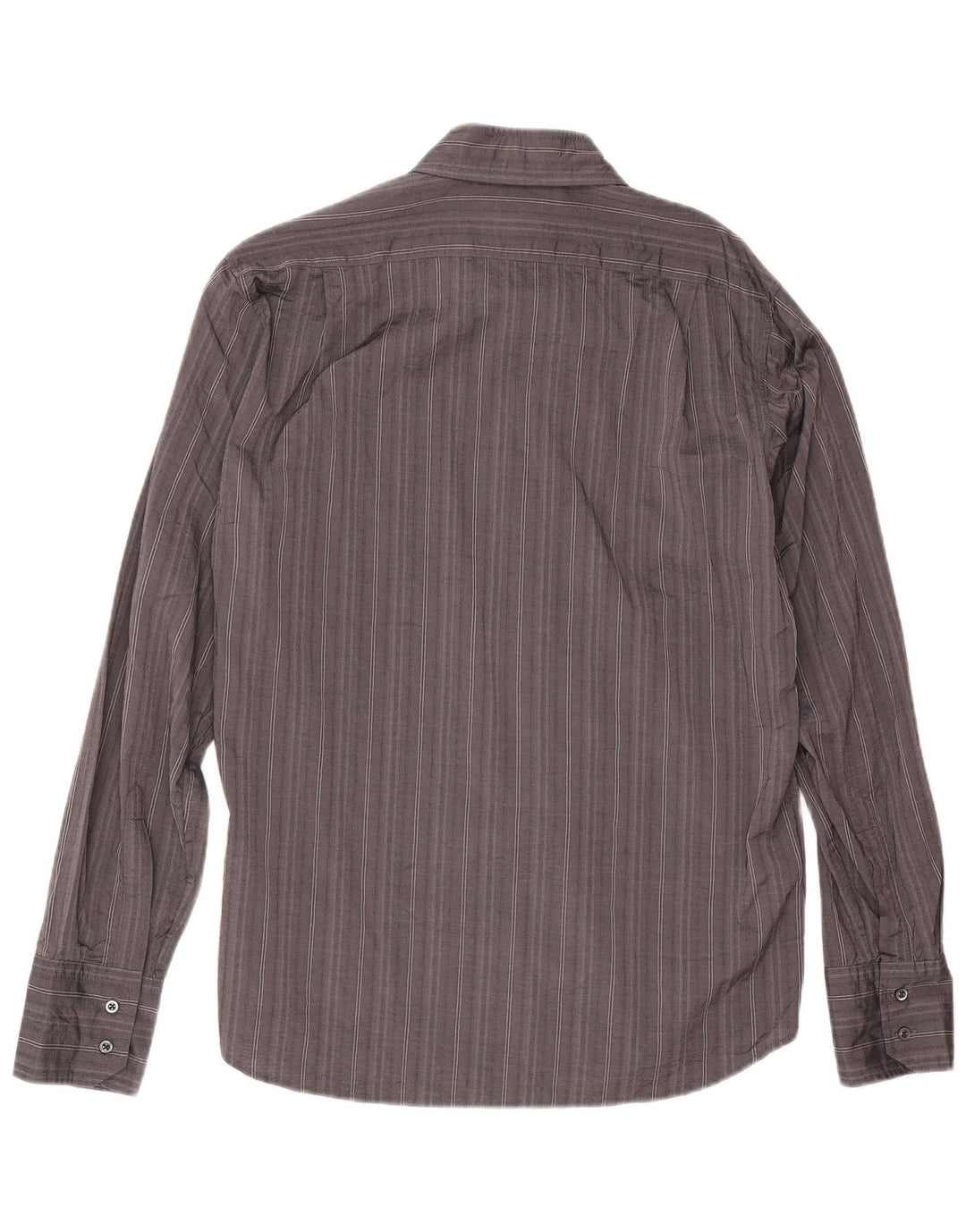 Hugo Boss Mens Shirt Large Grey Striped Cotton