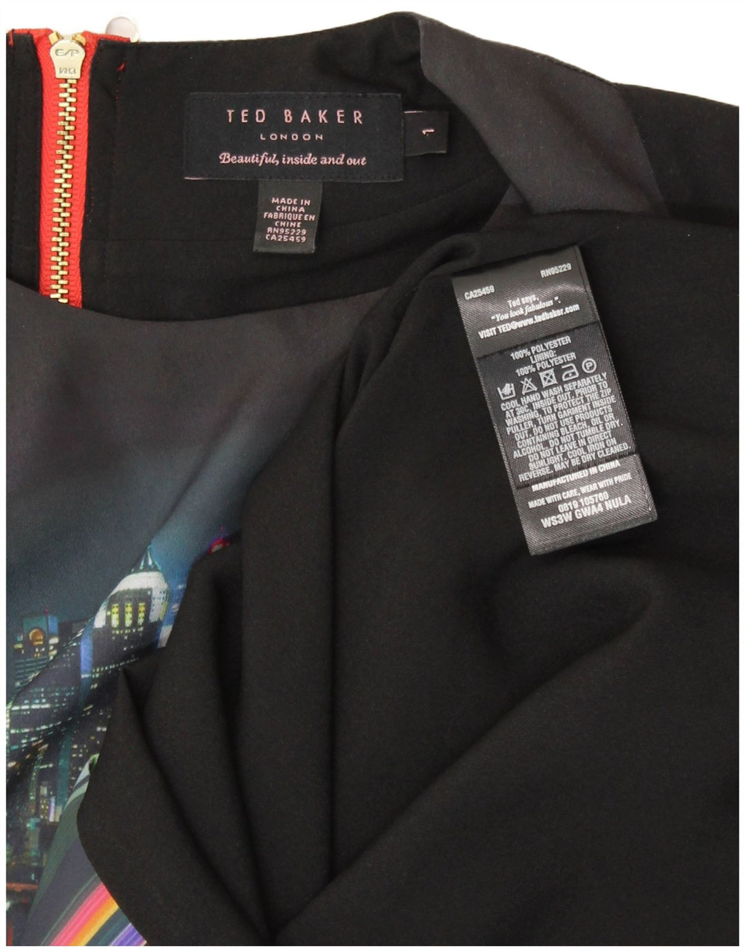 TED BAKER Womens Sleeveless Sheath Dress Size 1 XS Black Striped Polyester