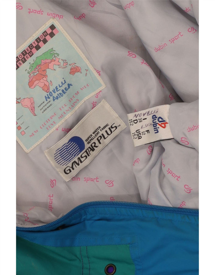 Vintage Mens Hooded Ski Jacket UK 38 Medium Blue Colourblock Polyester