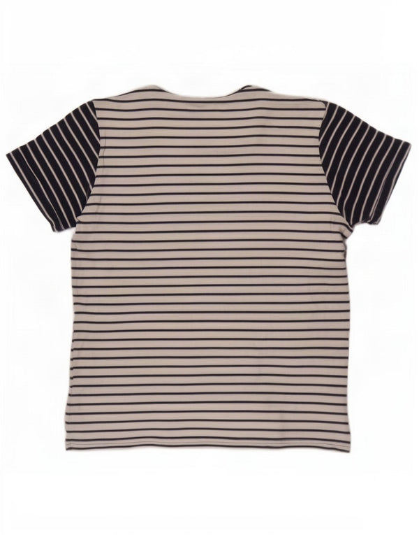 Joules Mens T-Shirt Top Large White Striped
