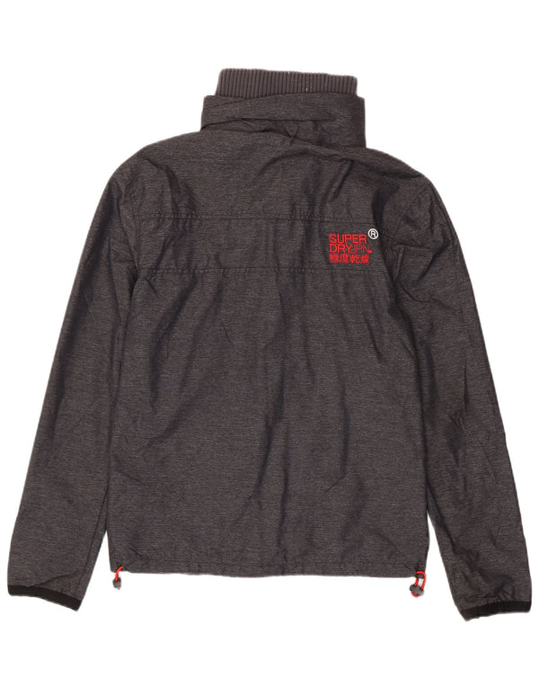 Superdry Mens Graphic Rain Jacket UK 36 Small Grey Nylon