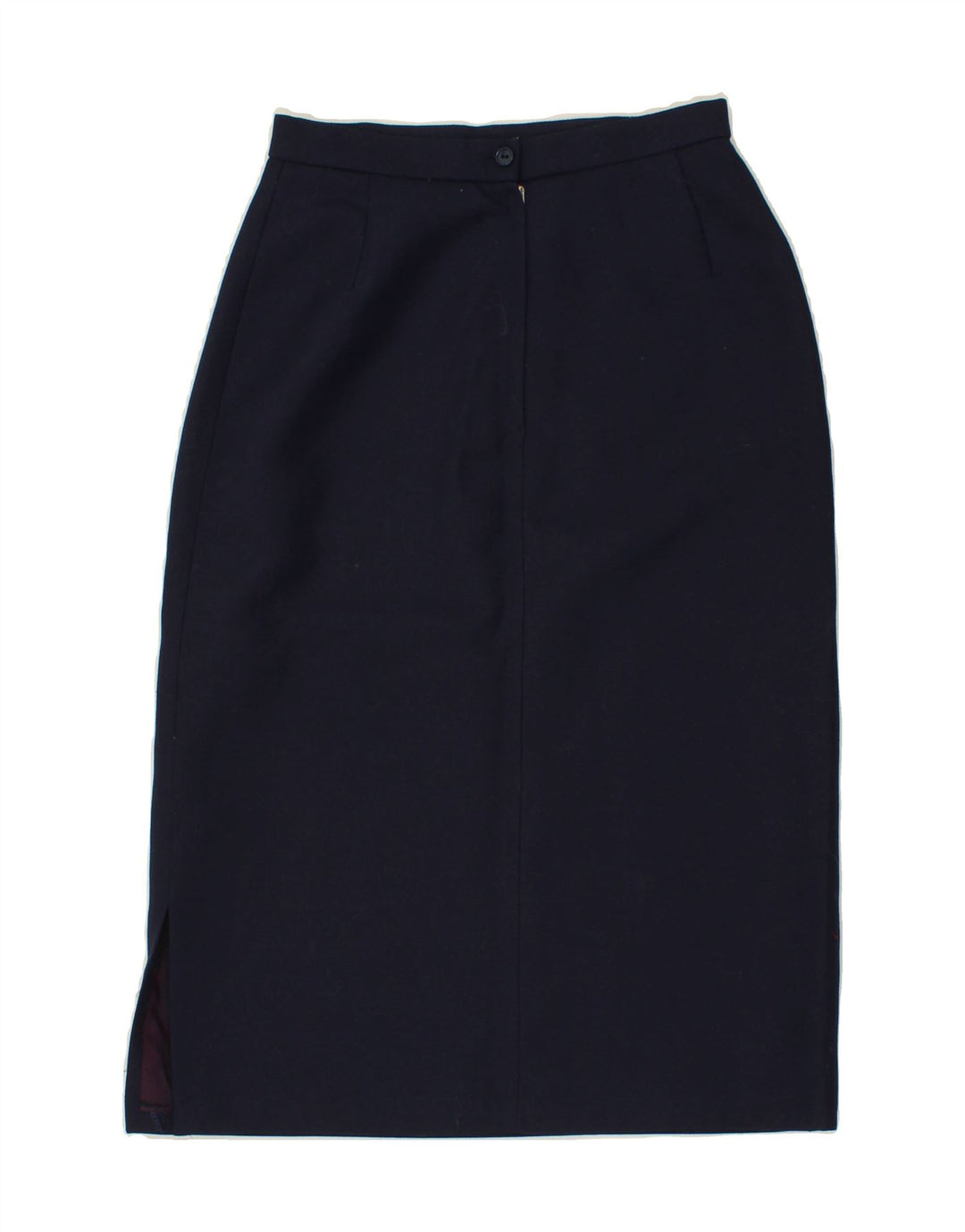 VINTAGE Womens Straight Skirt UK 12 Medium W28  Navy Blue Polyester Vintage Vintage and Second-Hand Vintage from Messina Hembry 