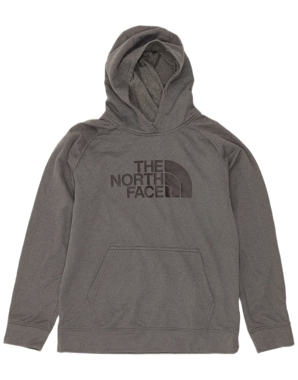 The North Face Boys Graphic Hoodie Jumper 14-15 Years XL Grey Polyester