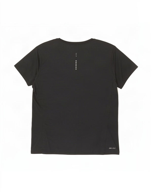 Nike Womens Dri Fit T-Shirt Top UK 14 Large Black Polyester