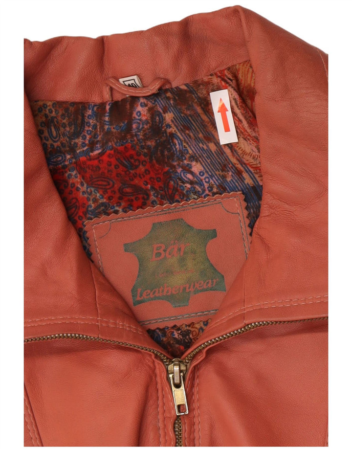 Vintage Womens Oversized Leather Jacket EU 40 Medium Pink Leather