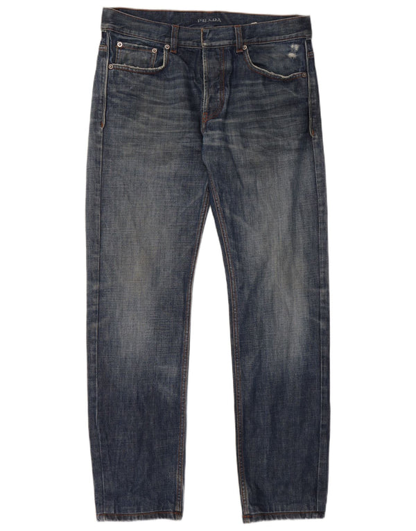 Prada Mens Straight Jeans W33 L30 Blue Cotton