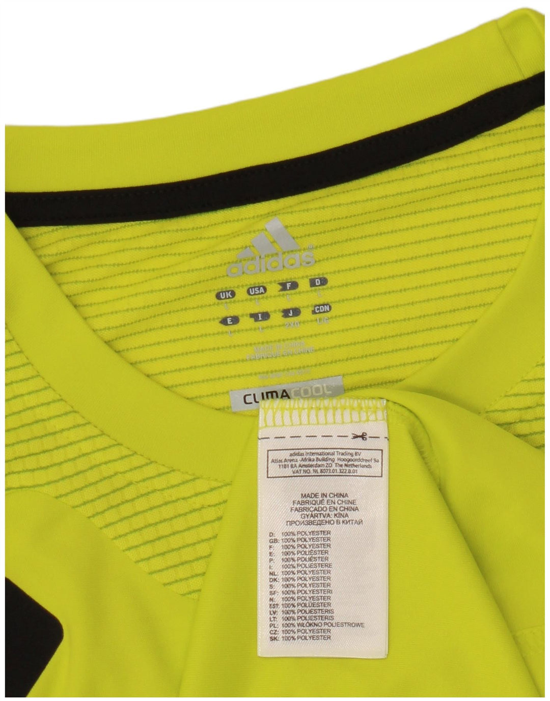 Adidas Mens Climacool T-Shirt Top Large Yellow Colourblock Polyester