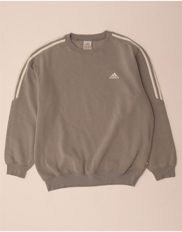 ADIDAS Mens Sweatshirt Jumper UK 42/44 Large Grey Cotton