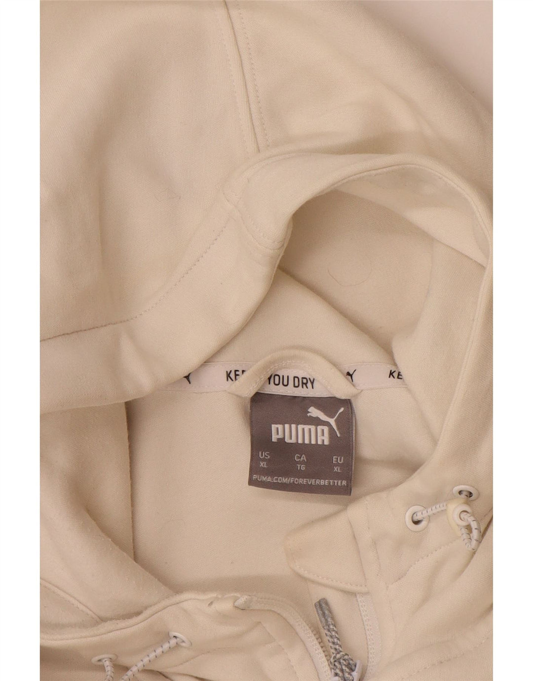 PUMA Mens Zip Hoodie Sweater XL Off White Colourblock Cotton