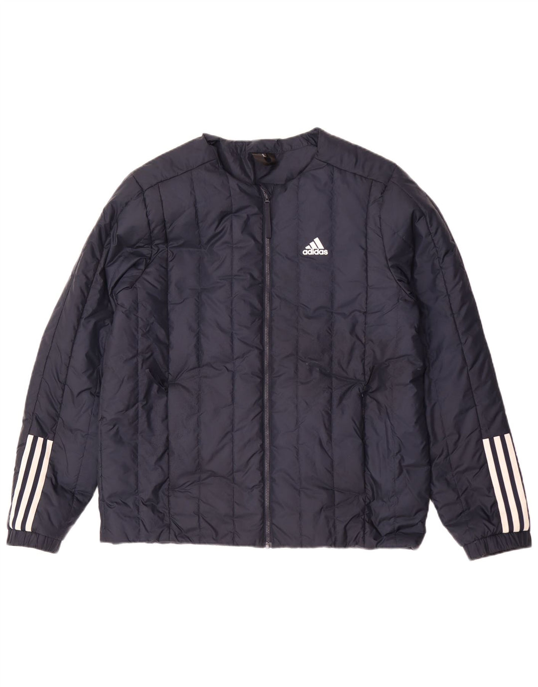 Adidas Mens Padded Jacket UK 40 Large Navy Blue Polyester