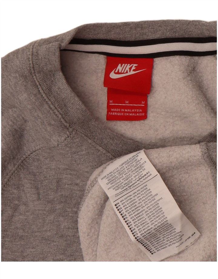 Nike Mens Graphic Sweatshirt Jumper Medium Grey Flecked Cotton