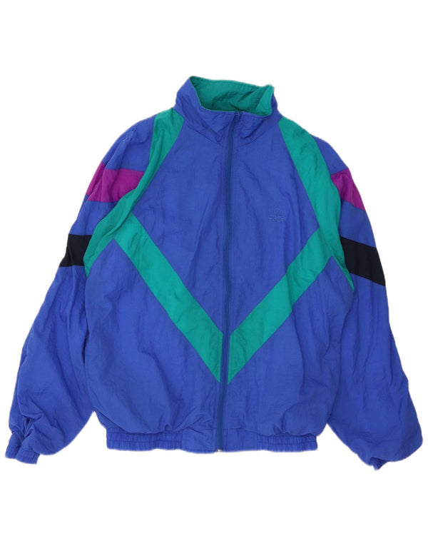 ACTIVE Mens Tracksuit Top Jacket Medium Blue Colourblock Polyester