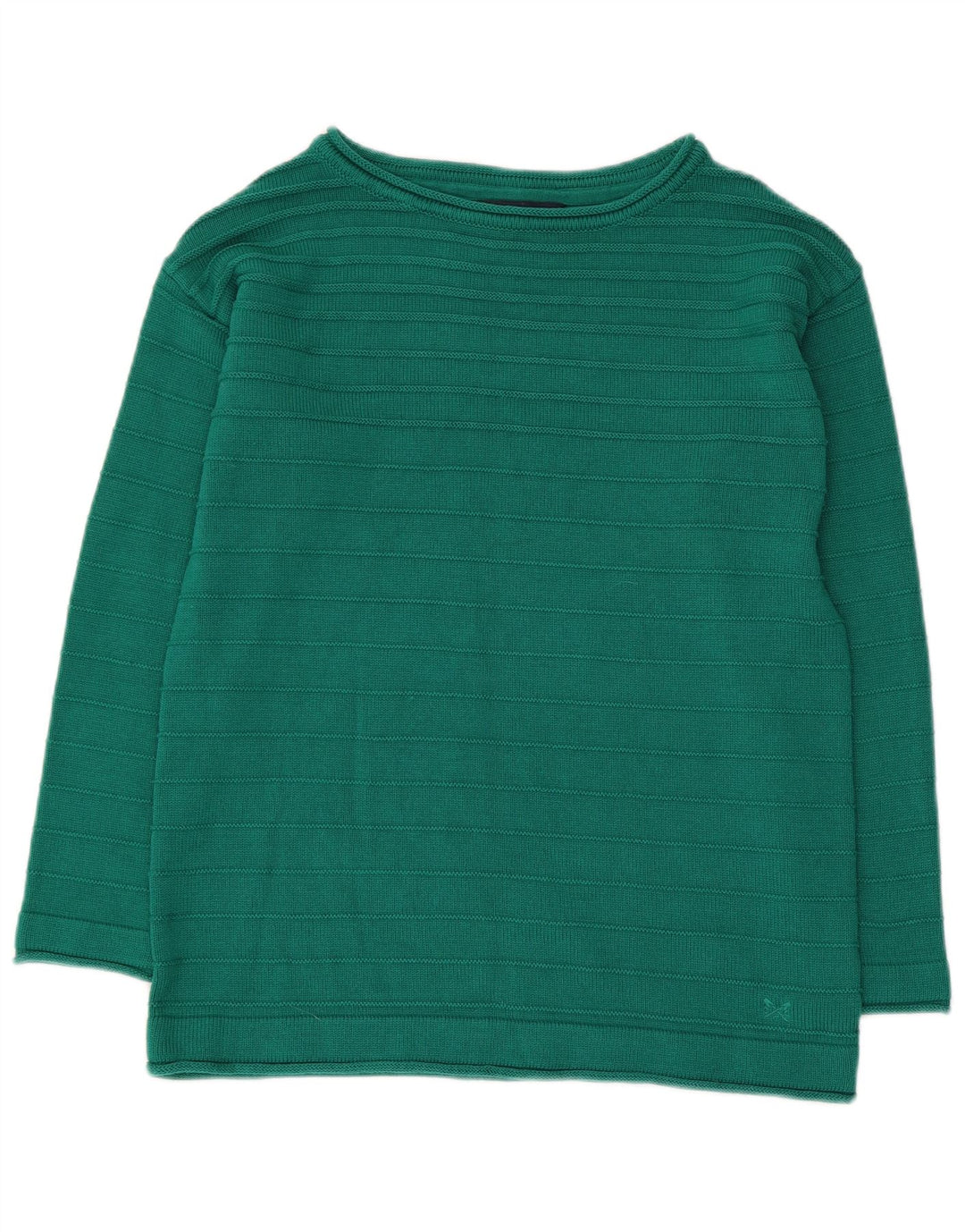 CREW CLOTHING Womens Boat Neck Jumper Sweater UK 12 Medium  Green Cotton