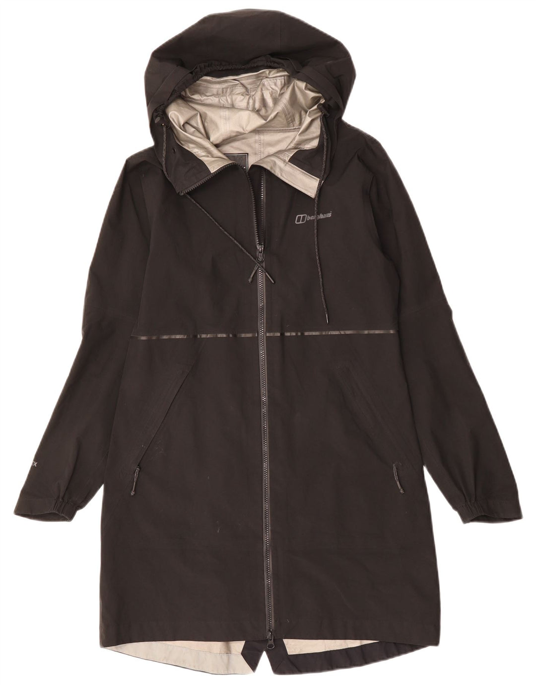 BERGHAUS Womens Gore-Tex Hooded Raincoat UK 10 Small Black Polyester