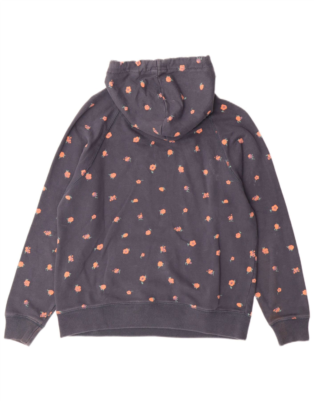 Jack Wills Womens Graphic Hoodie Jumper UK 12 Medium Navy Blue Cotton