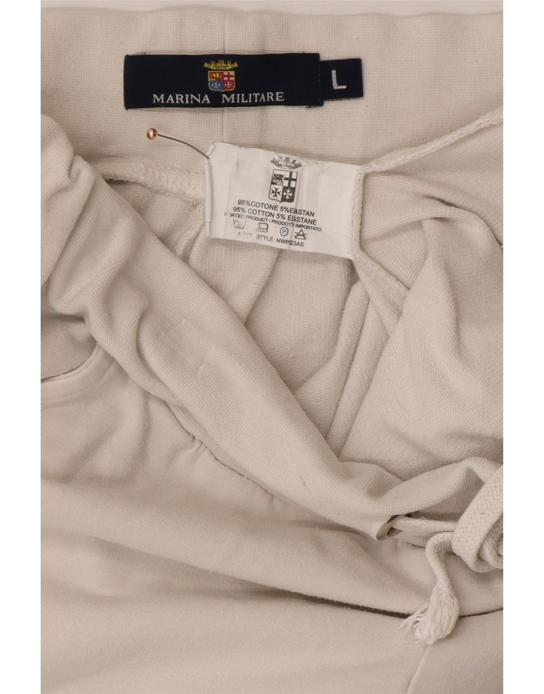 MARINA MILITARE Womens Tracksuit Trousers Joggers UK 16 Large  White