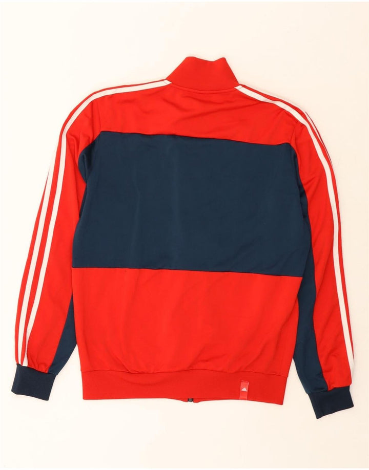 ADIDAS Mens Tracksuit Top Jacket UK 38/40 Medium Red Colourblock Polyester