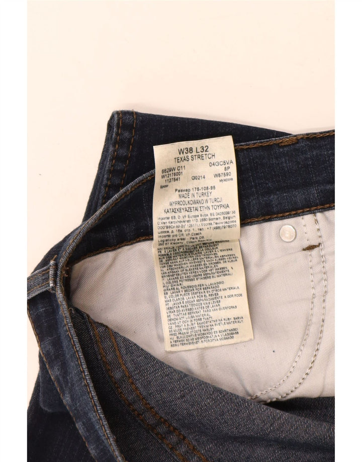 Wrangler Mens Texas Stretch Straight Jeans W38 L32 Navy Blue Cotton