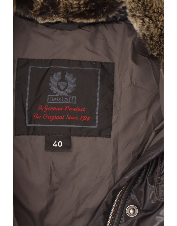 BELSTAFF Womens Padded Jacket EU 40 Small Grey Nylon