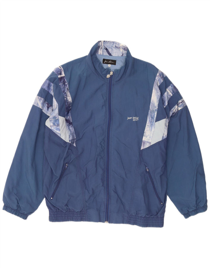 JEAN LEDUC Mens Tracksuit Top Jacket 2XL Blue Colourblock Polyester
