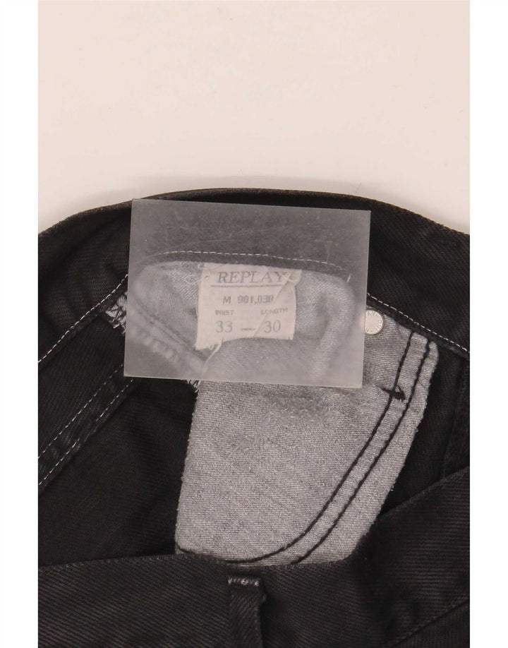 Replay Mens Straight Jeans W33 L30 Black