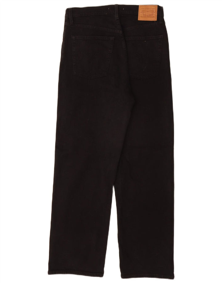 LEVI'S Womens Ribcage High Rise Straight Jeans W29 L27 Black Cotton