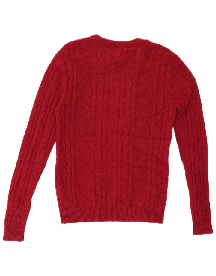 JACK WILLS Mens Crew Neck Jumper Sweater Small Red Wool