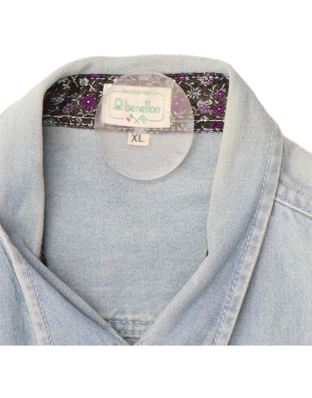 BENETTON Mens Denim Shirt XL Blue