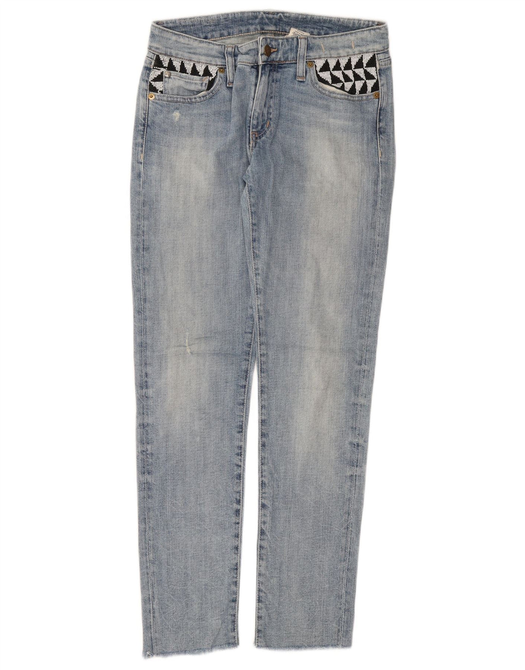 RALPH LAUREN Womens Slim Jeans W27 L28 Blue Cotton