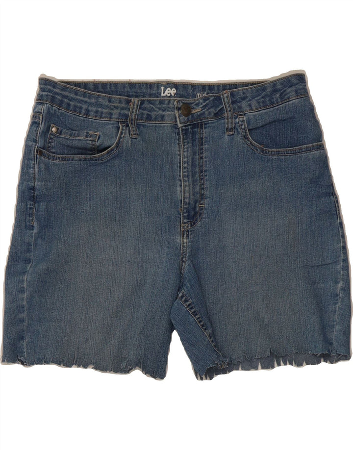 LEE Womens Riders Mid Rise Denim Shorts Medium W32  Blue Cotton Vintage Lee and Second-Hand Lee from Messina Hembry 
