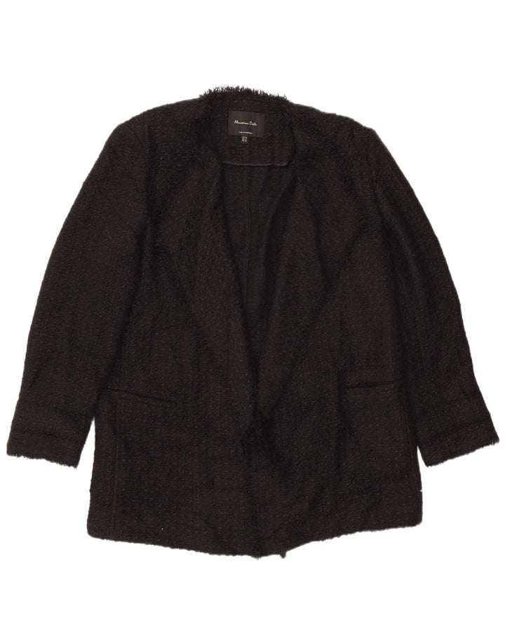 Massimo Dutti Womens Blazer Jacket EU 42 Large Black Acrylic