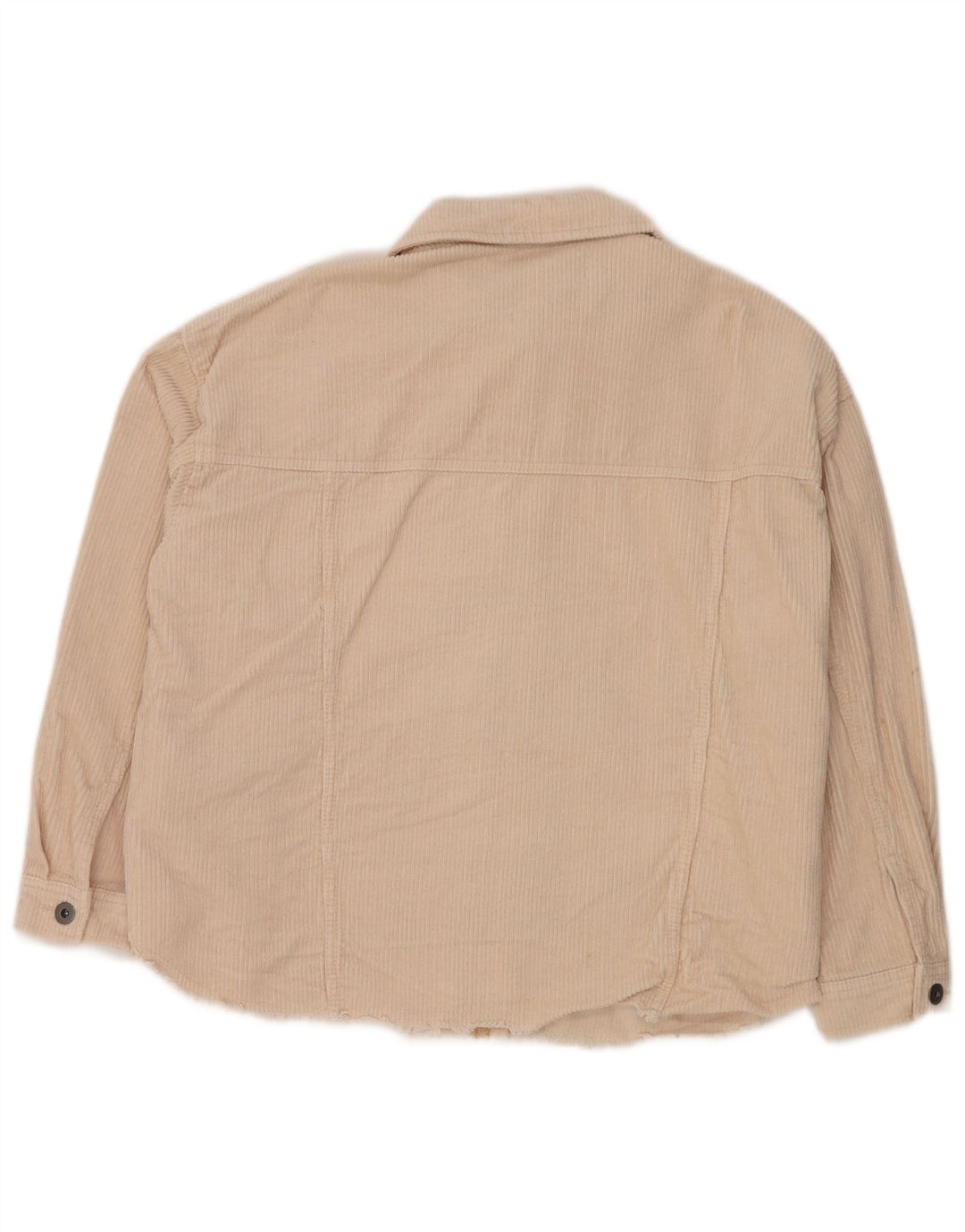 ZARA Womens Oversized Corduroy Shirt UK 14 Medium Off White Cotton