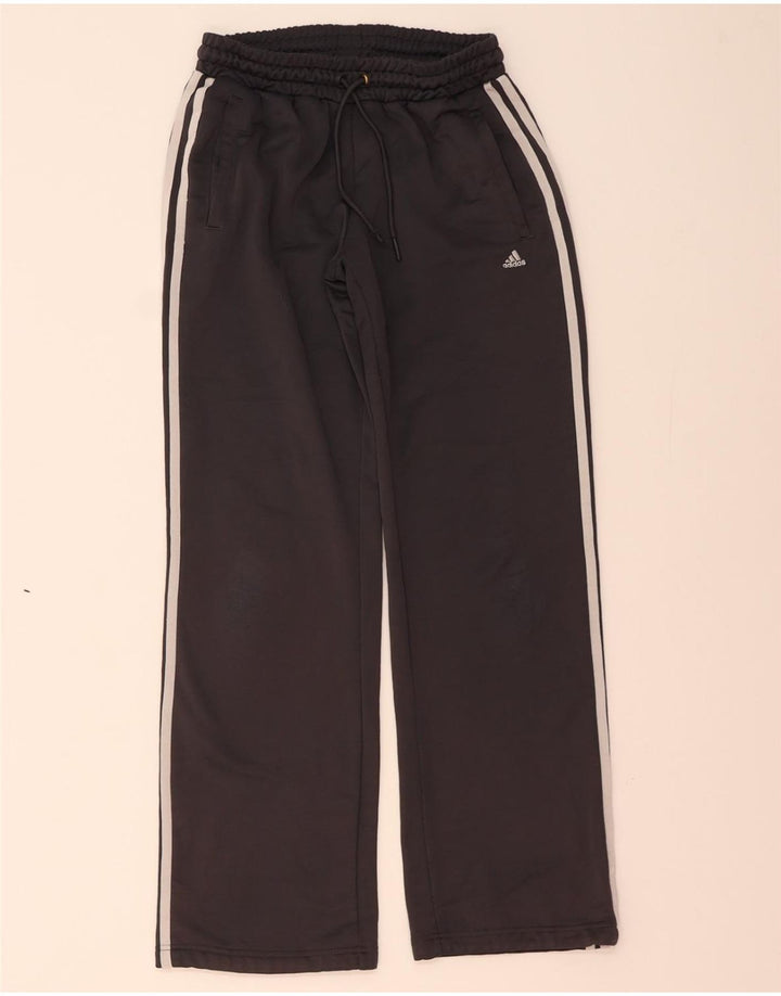 ADIDAS Womens Tracksuit Trousers UK 12 Medium Black Polyester