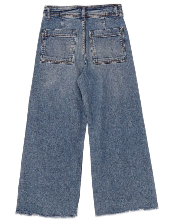 ZARA Girls Wide Leg Jeans 9-10 Years W24 L22 Blue