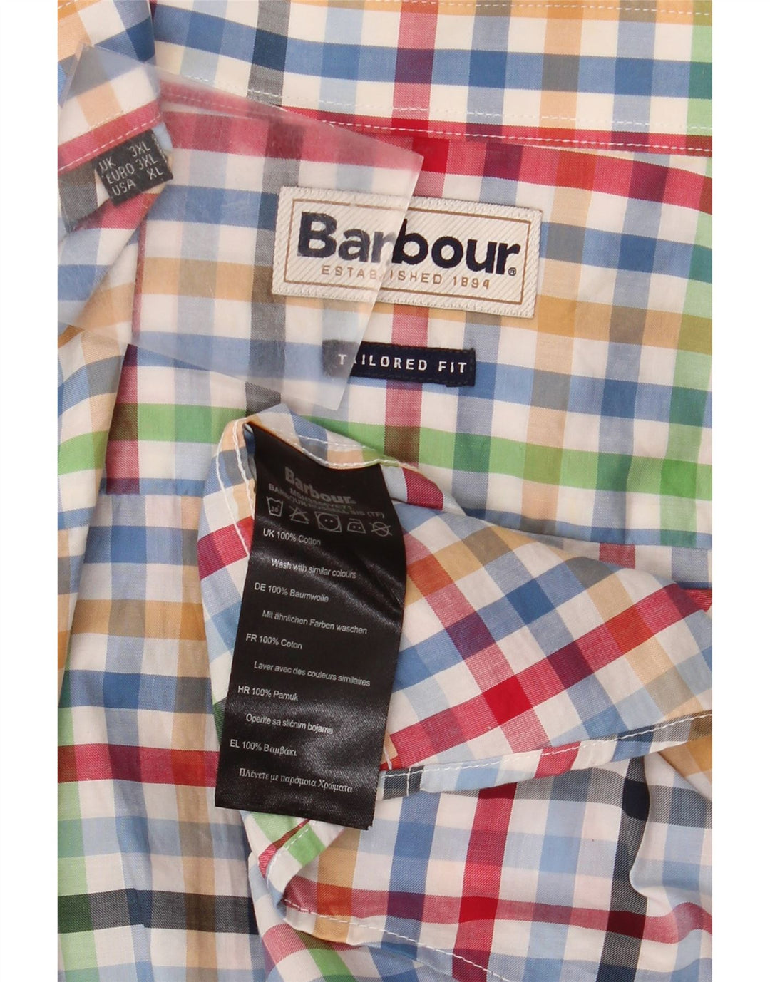 Barbour Mens Short Sleeve Tailored Fit Shirt 3XL Multicoloured Gingham