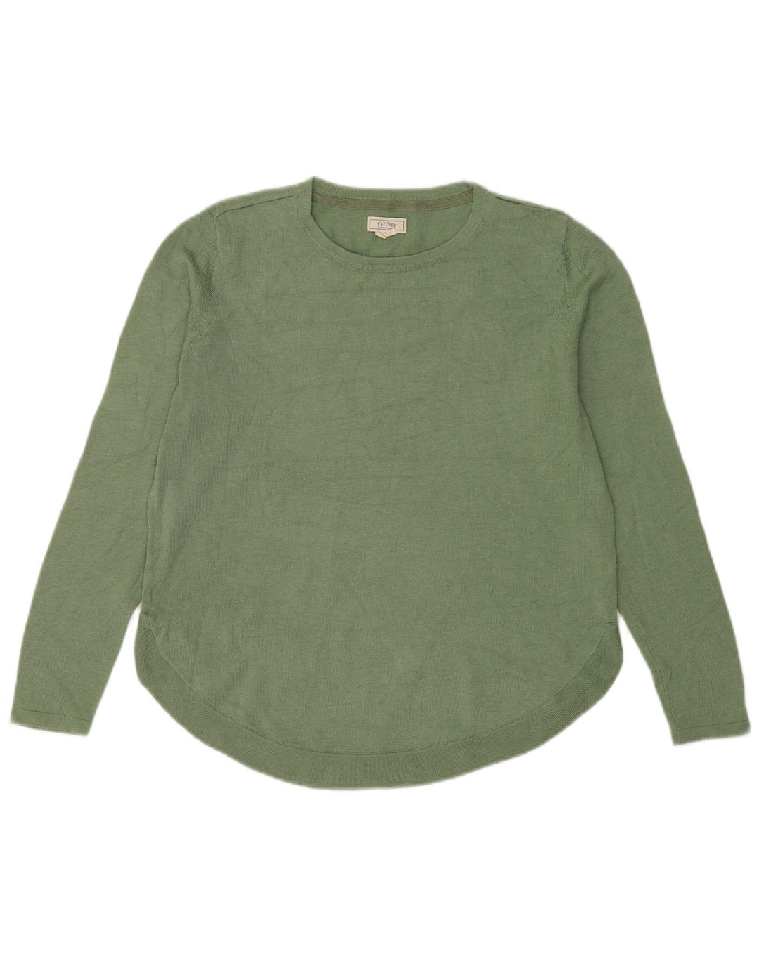 Fat Face Womens Boat Neck Jumper Sweater UK 12 Medium Green Polyester