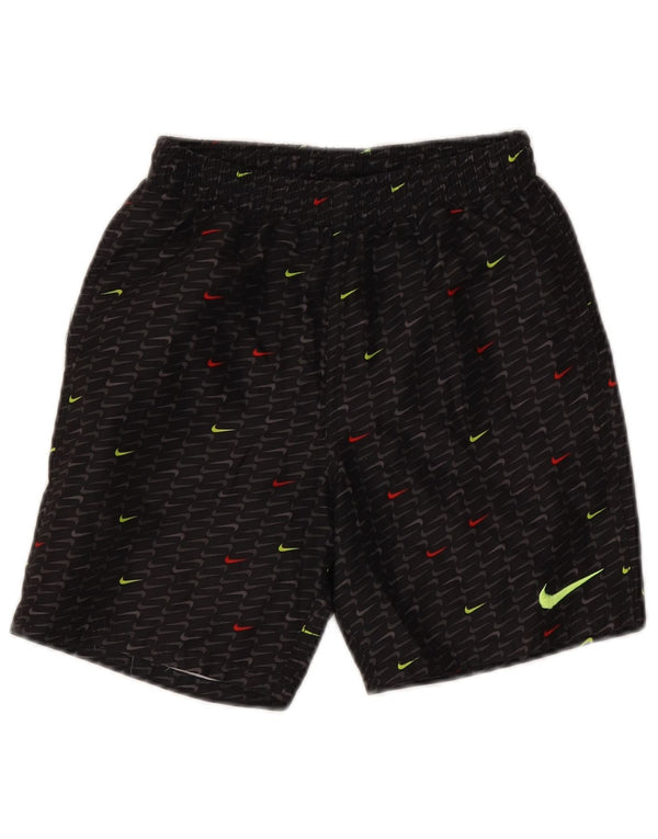 Nike Boys Dri Fit Graphic Sport Shorts 12-13 Years Large Black Polyester