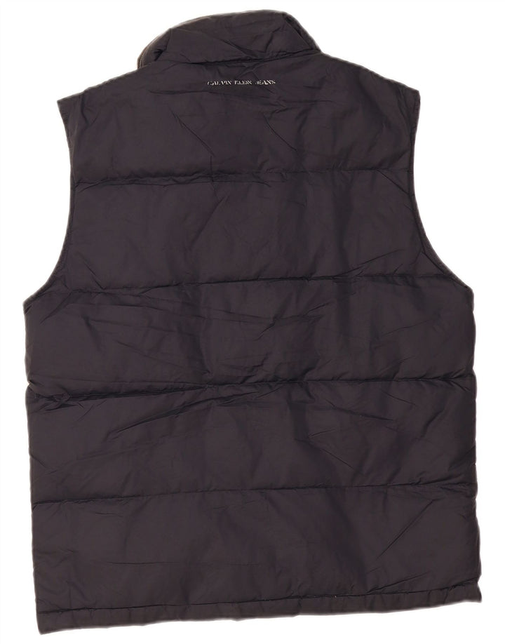 CALVIN KLEIN JEANS Mens Padded Gilet UK 38 Medium Navy Blue Polyamide