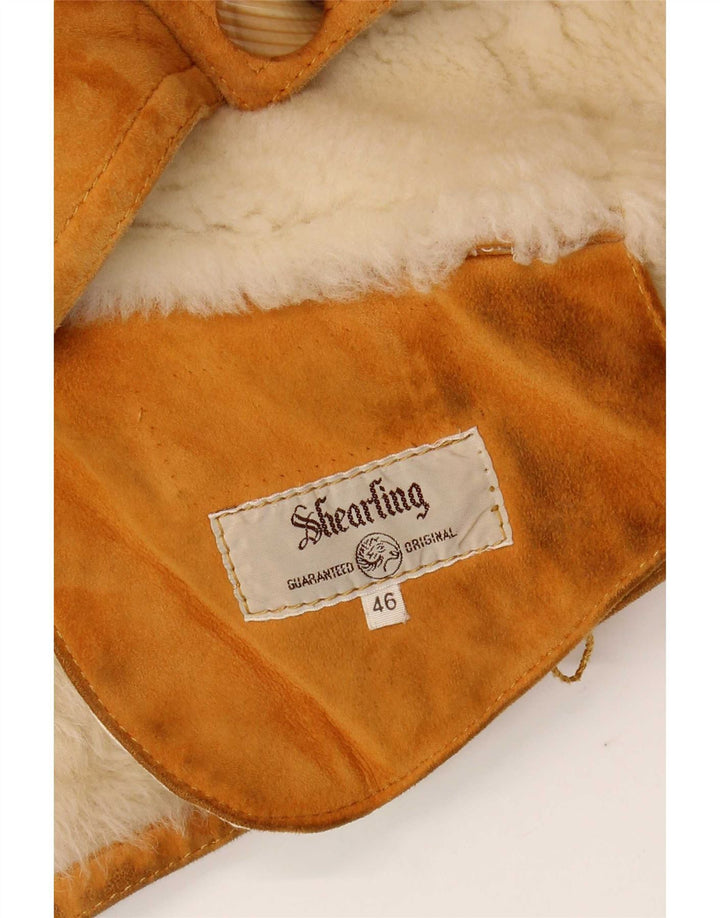 Vintage Womens Shearling Jacket IT 46 Large Brown Shearling